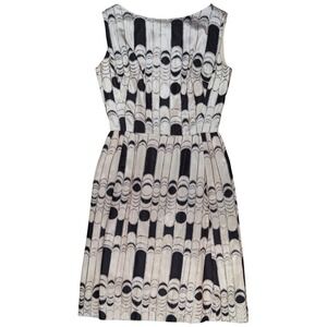 60's Vintage Romantica by Victor Costa White Black Sleeveless Dress with Pockets